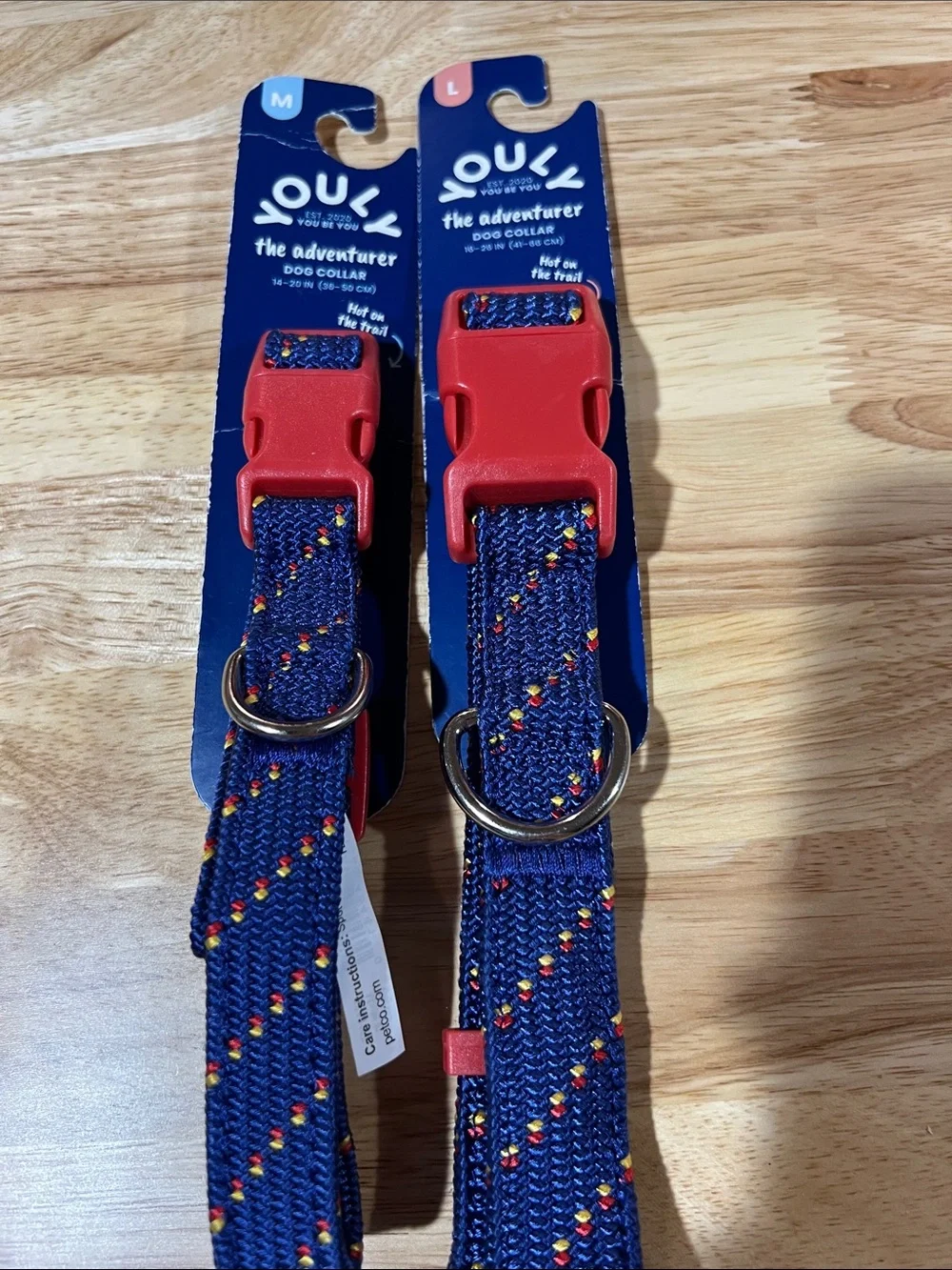 Navy Blue Adventure Dog Collar with Red Buckle medium large z97